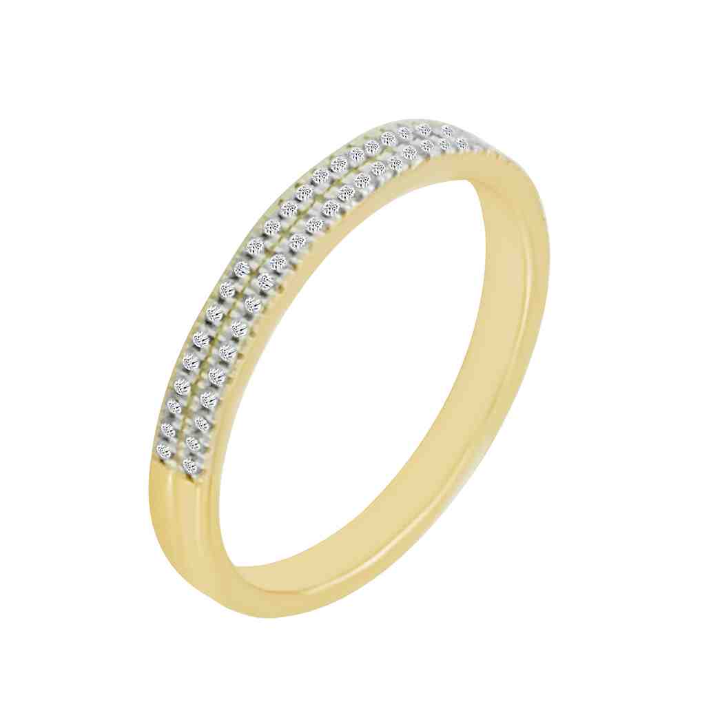 Two Line Half Band Ring LR10024A
